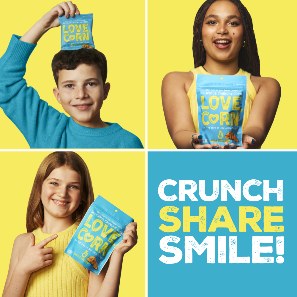 LOVE CORN - Wholesale Puffed Snack - LOVE CORN Salt & Vinegar Multipack 0.7oz x 20 Bags2