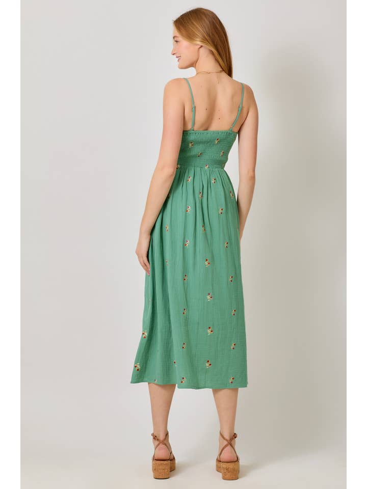 Mystree - Wholesale Dress - Women's - 60683 Embroidered Double Gauze Smocked Dress