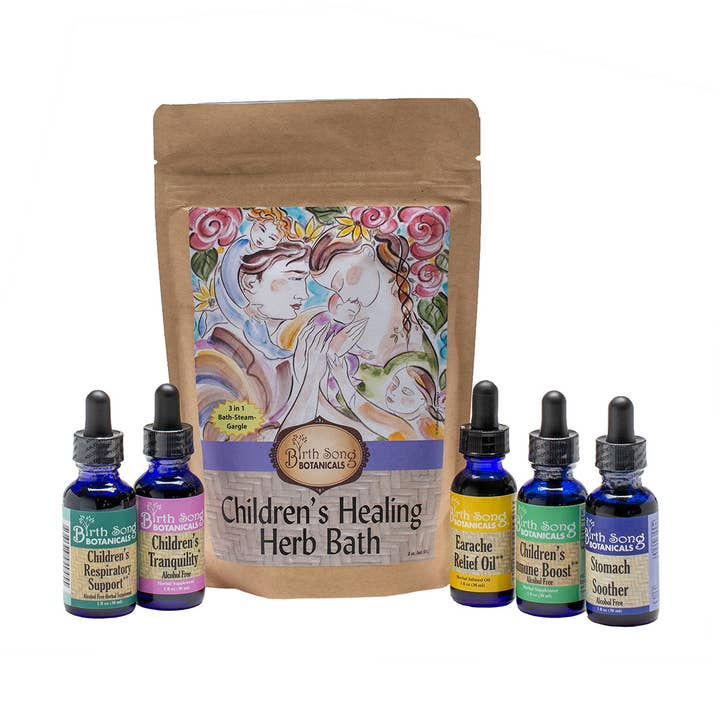 Kräuterset gegen Erkältung und Grippe bei Kindern für den Großhandel von Birth Song Botanicals Co.