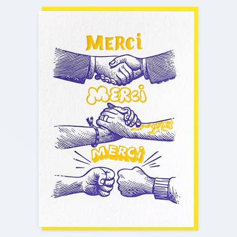 Letterpress de Paris - Wholesale Thank You Card - Thanks Thank You Thank You1