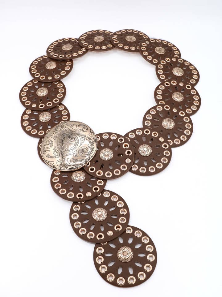 Blommig Mandala Utskuren Länkad Skiv Midjebälte för wholesale av Mint & Shine