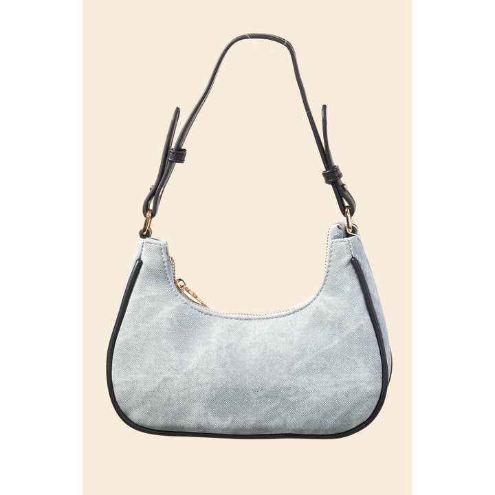 BL Denim And Faux Leather Hand Bag for wholesale on Faire