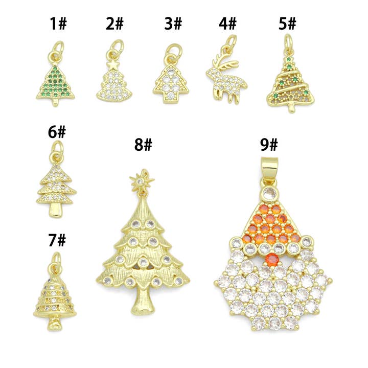 Holiday Magic Collection, Tree Santa Reindeer charm Pendant, Sku#LK1292 for wholesale by BestBeads&Beyond