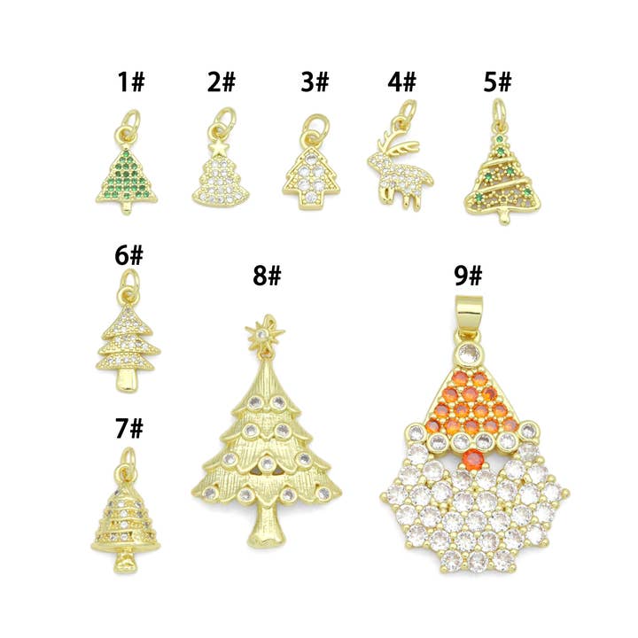 Holiday Magic Collection, Tree Santa Reindeer charm Pendant, Sku#LK1292 for wholesale by BestBeads&Beyond