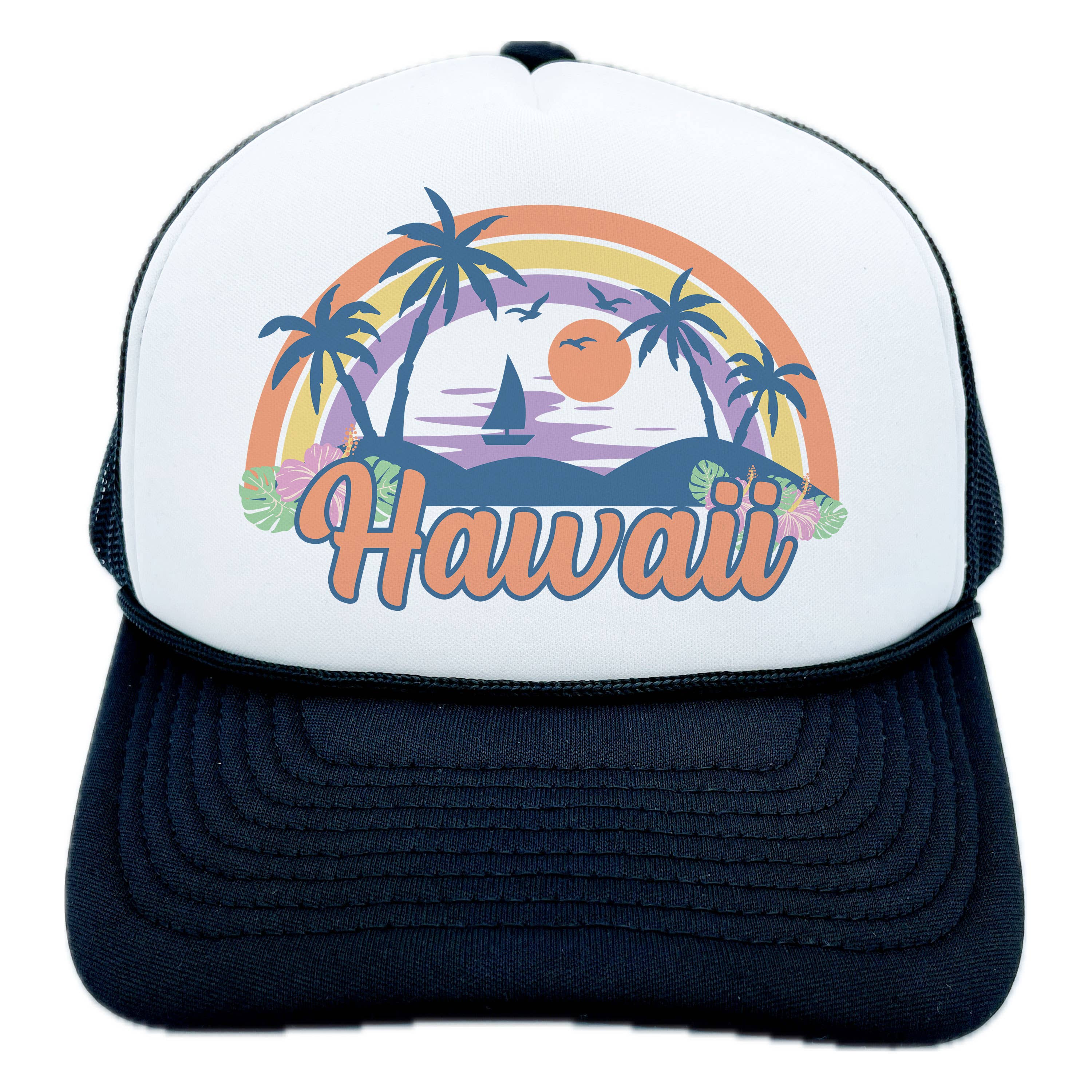 Hey Mountains - Wholesale Kids Hat - Kids - Kids' Hawaii Trucker Hat Palm Tree2