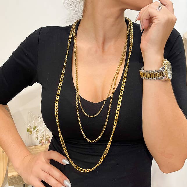 Triple gold necklace for wholesale by Angiie