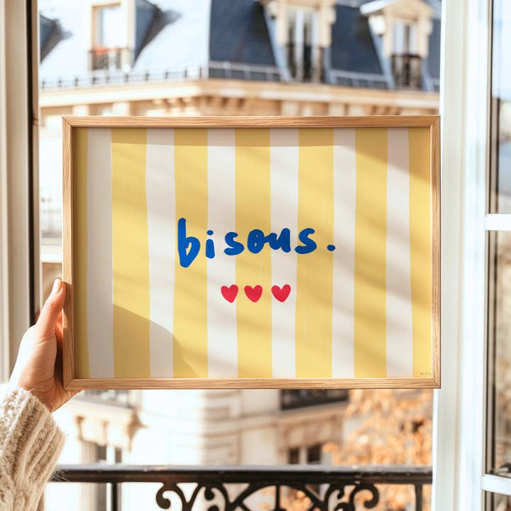 Art Prints by Rio Soléy - Wholesale Art Print - "Bisous" Art Print – Colourful French Poster4