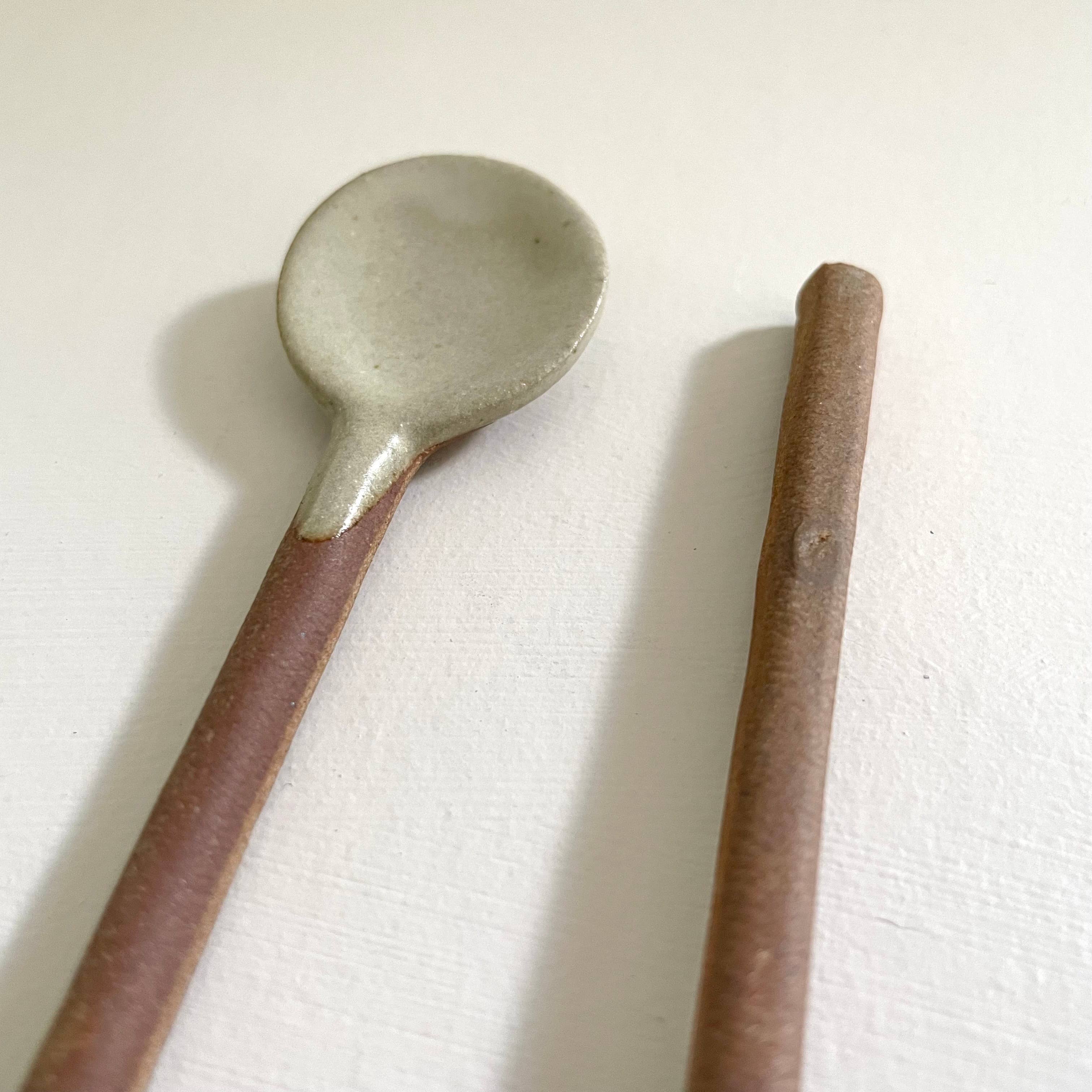 fort & field - Wholesale Kitchen Spoon - Neutral small handmade Japanese pottery coffee or tea spoon14