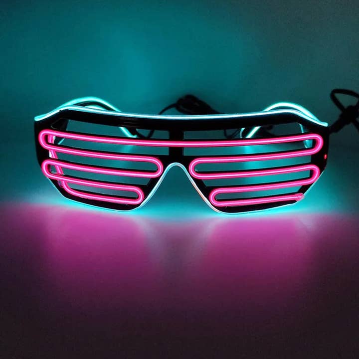 HALLEE - Wholesale Sunglasses - Unisex - Glowing Neon LED Sunglasses - Assorted