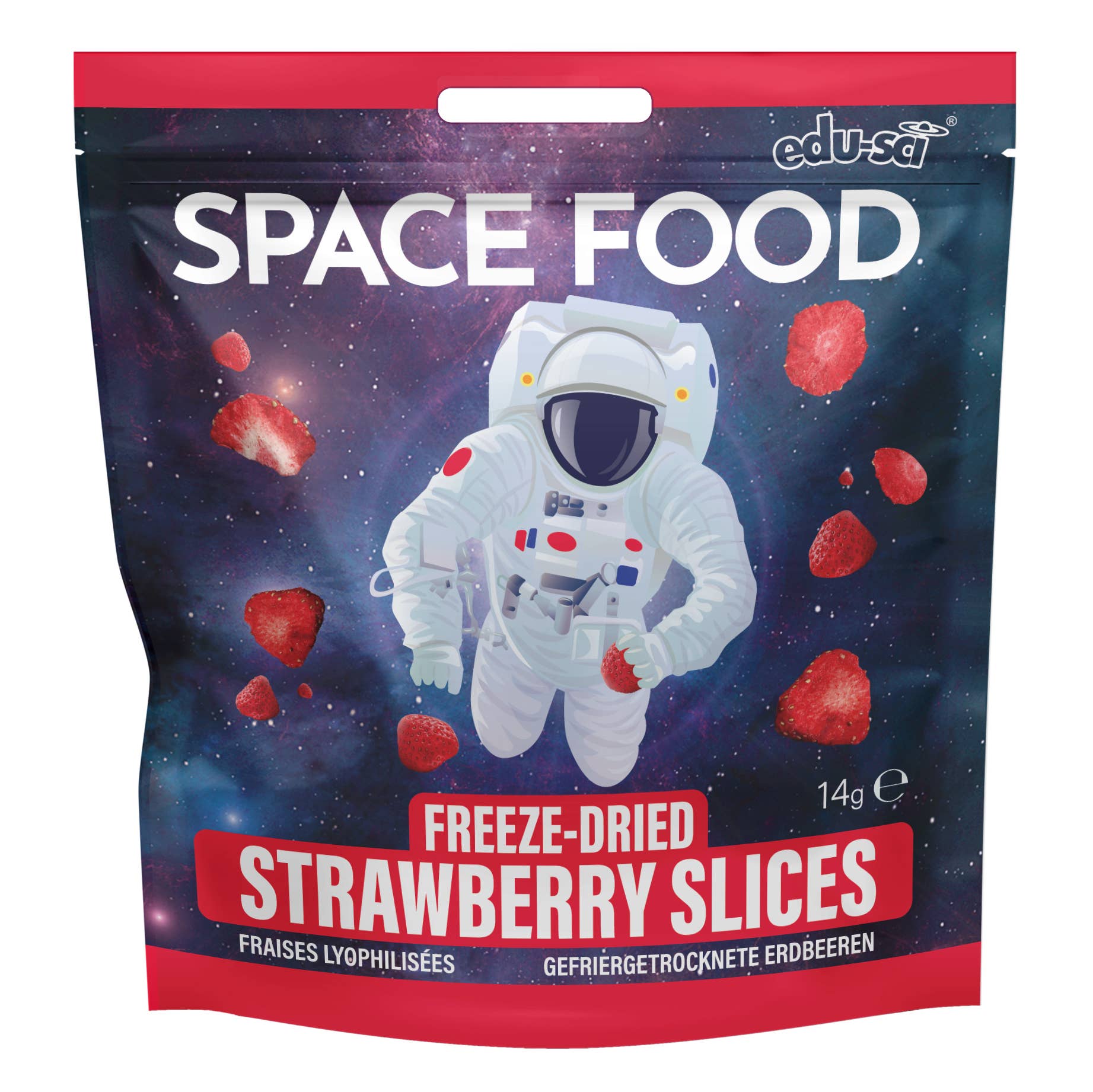 Edu-Sci - Wholesale Dried/Dehydrated Fruit - Space Food - Freeze-Dried Strawberries 14g0