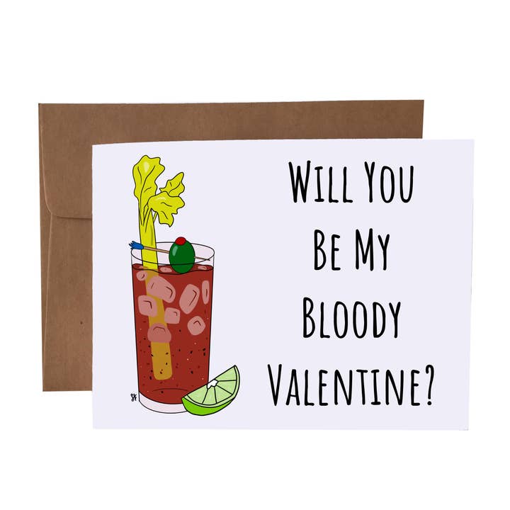 Will You Be My Bloody Valentine | Pun Greeting Card for wholesale by SKP ink
