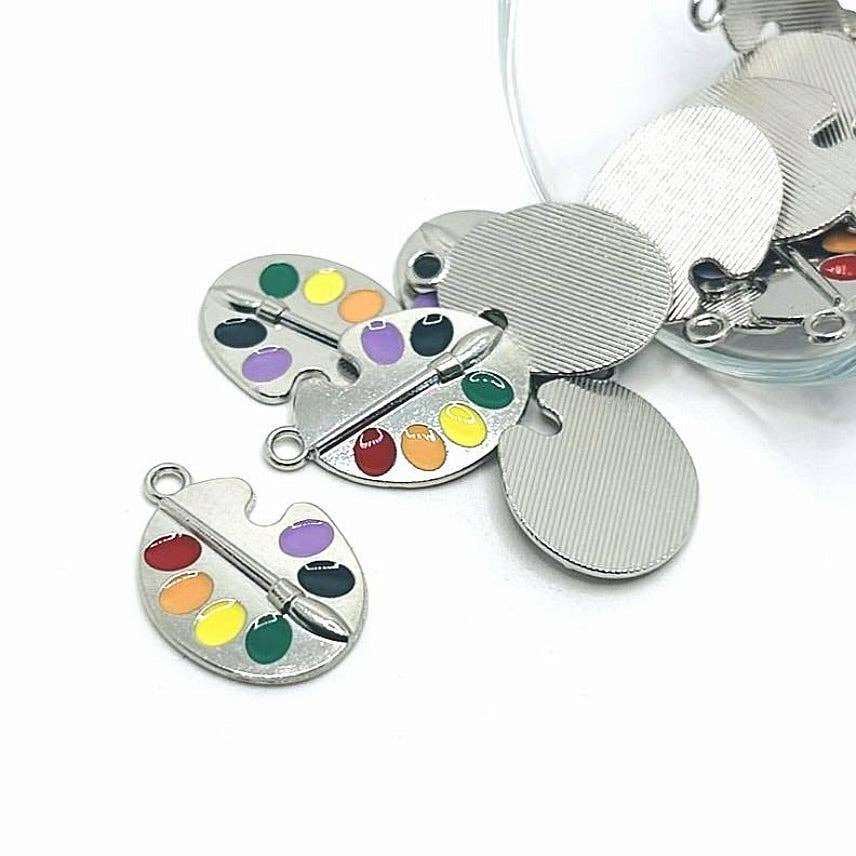 Guerrilla Charm - Wholesale Individual Charm/Pendant - Colorful Paint Palette Charm, 21x18mm0