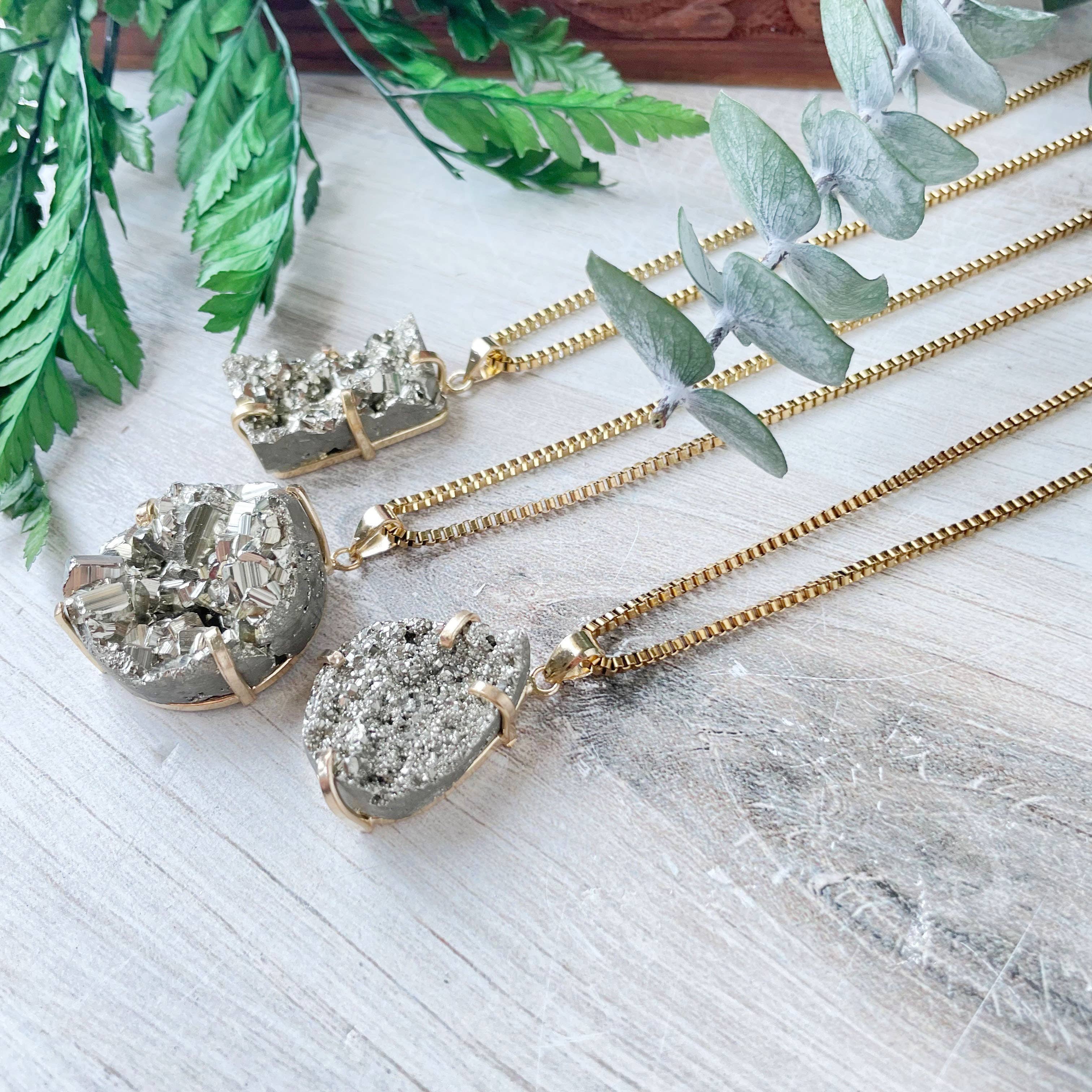 Ewelina Pas Jewelry - Wholesale Pendant/Charm Necklace - Gold Pyrite Prong Necklace7