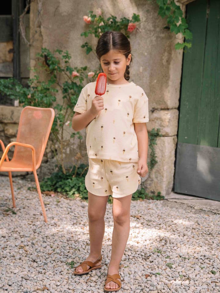 Essential Terry Vanilla Ice Cream T-shirt for wholesale by Studio Bohème Paris