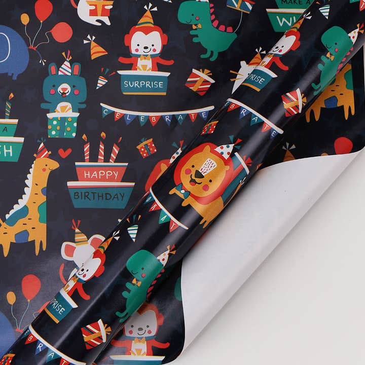 LA Ribbons Wholesale - Wholesale Wrapping Paper Roll - 24" x 417' Wrapping Paper Half Ream | Birthday Delight