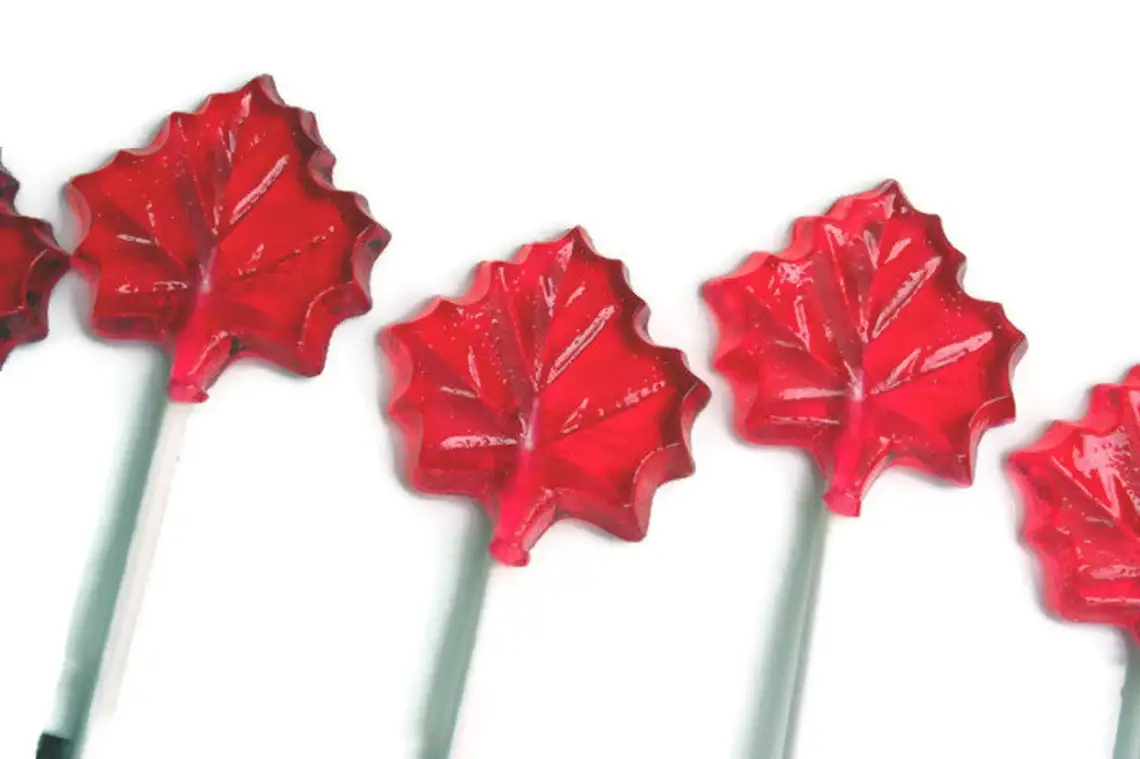 Homespun Parties - Wholesale Lollipop - Fall Leaf Lollipops in Various Colors0