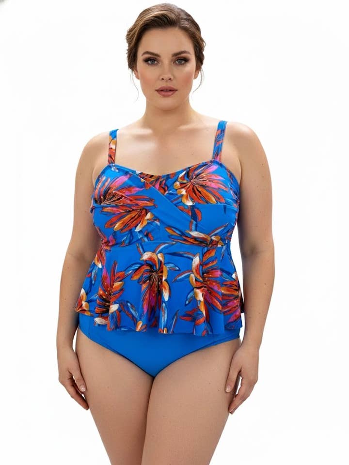 Plus Size - Elegant Ruffled Swimsuit for wholesale by C'MELODIE