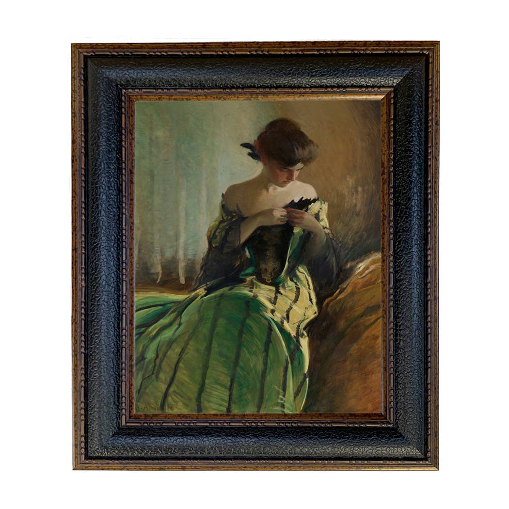 Madison Bay Co. - Historical Home Decor Reproductions - Vendita all'ingrosso Stampa artistica - Stampa su Tela Vintage di Donna in Abito Nero e Verde47