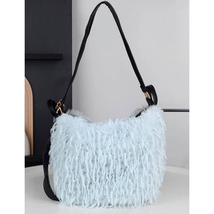 Sweetkama - Wholesale Shoulder Bag - Women's - Ladies Faux Mongolian Fur Tote Two Shoulder Bag SKAB4094
