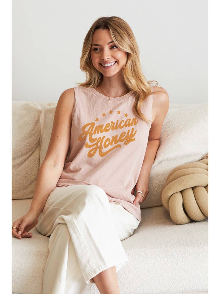 OAT COLLECTIVE - Wholesale Tank Top - Women's - AMERICAN HONEY Mineral Graphic Tank Top5