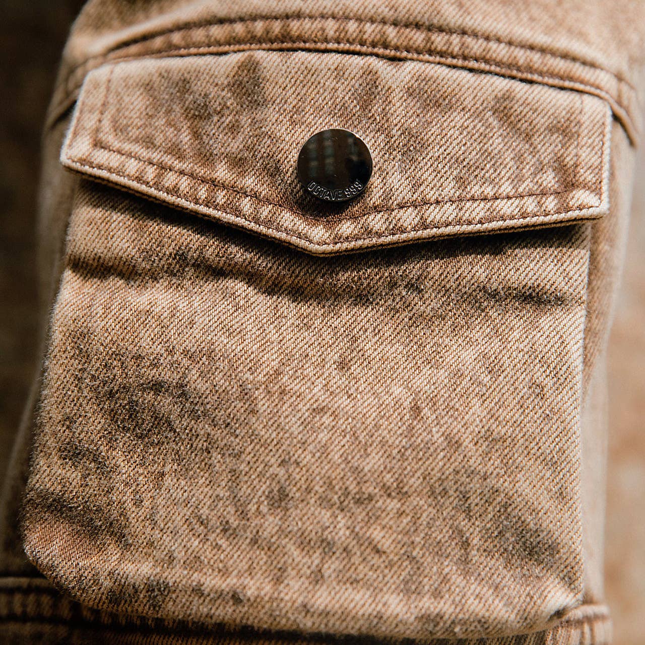 Brown Pocket patchwork jeans straight high waist vintage zipper  for wholesale on Faire5