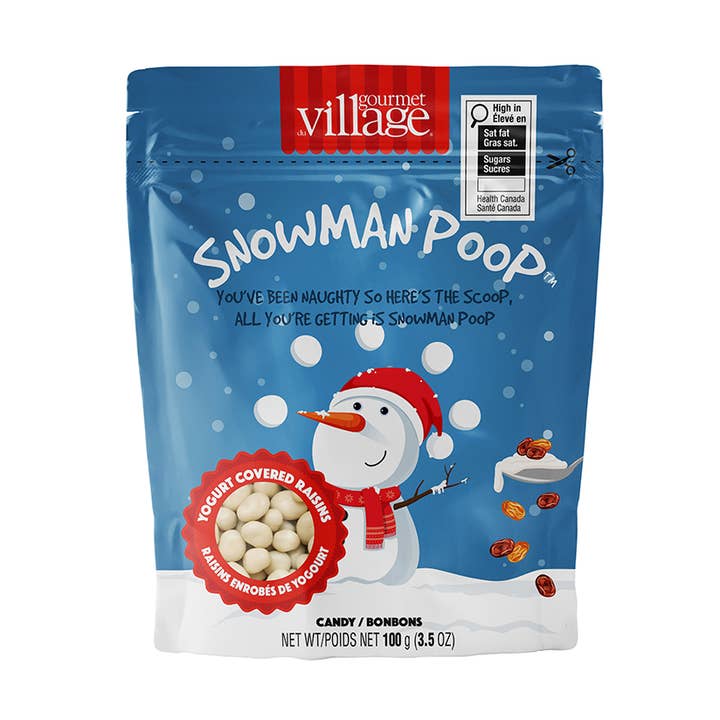 Snowman Poop Yogurt Raisins - Available by pre-order only for wholesale by Gourmet Du Village