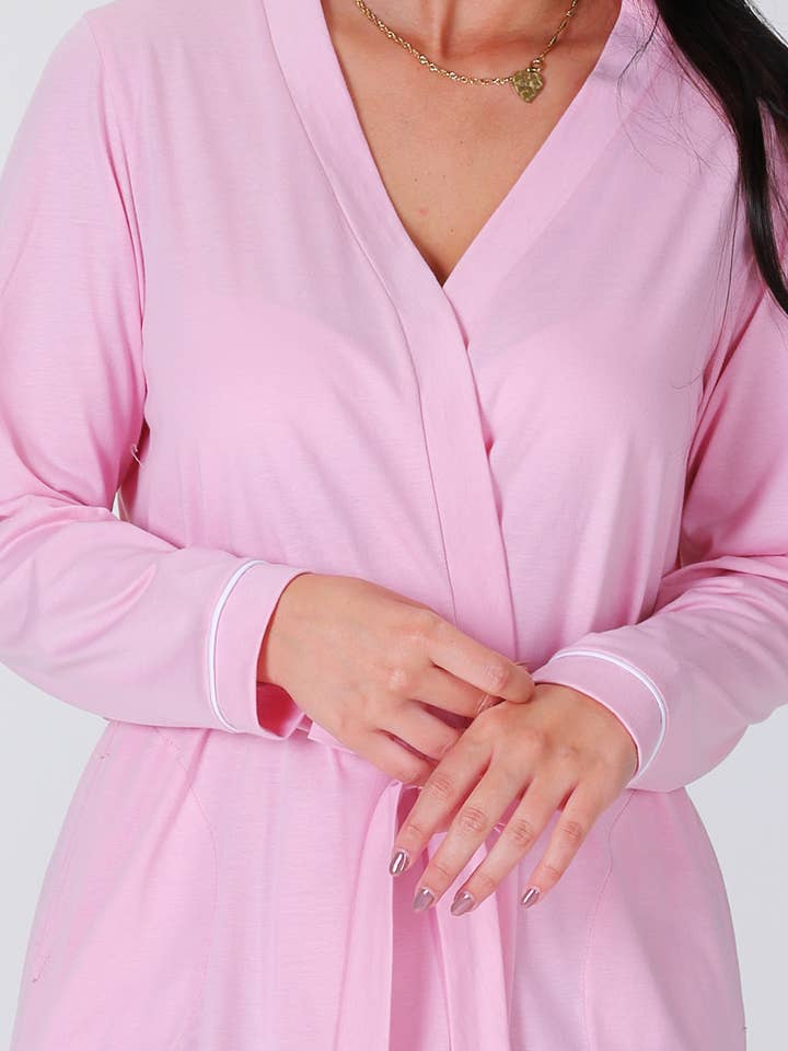 Rachas & Abreu - Wholesale Sleepwear Set - Women's - Pink/Blue Ladies' Dress With Side Pockets3
