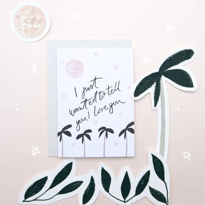 Carte de Saint-Valentin Palm Tree Love pour la vente par The Hidden Pearl Studio