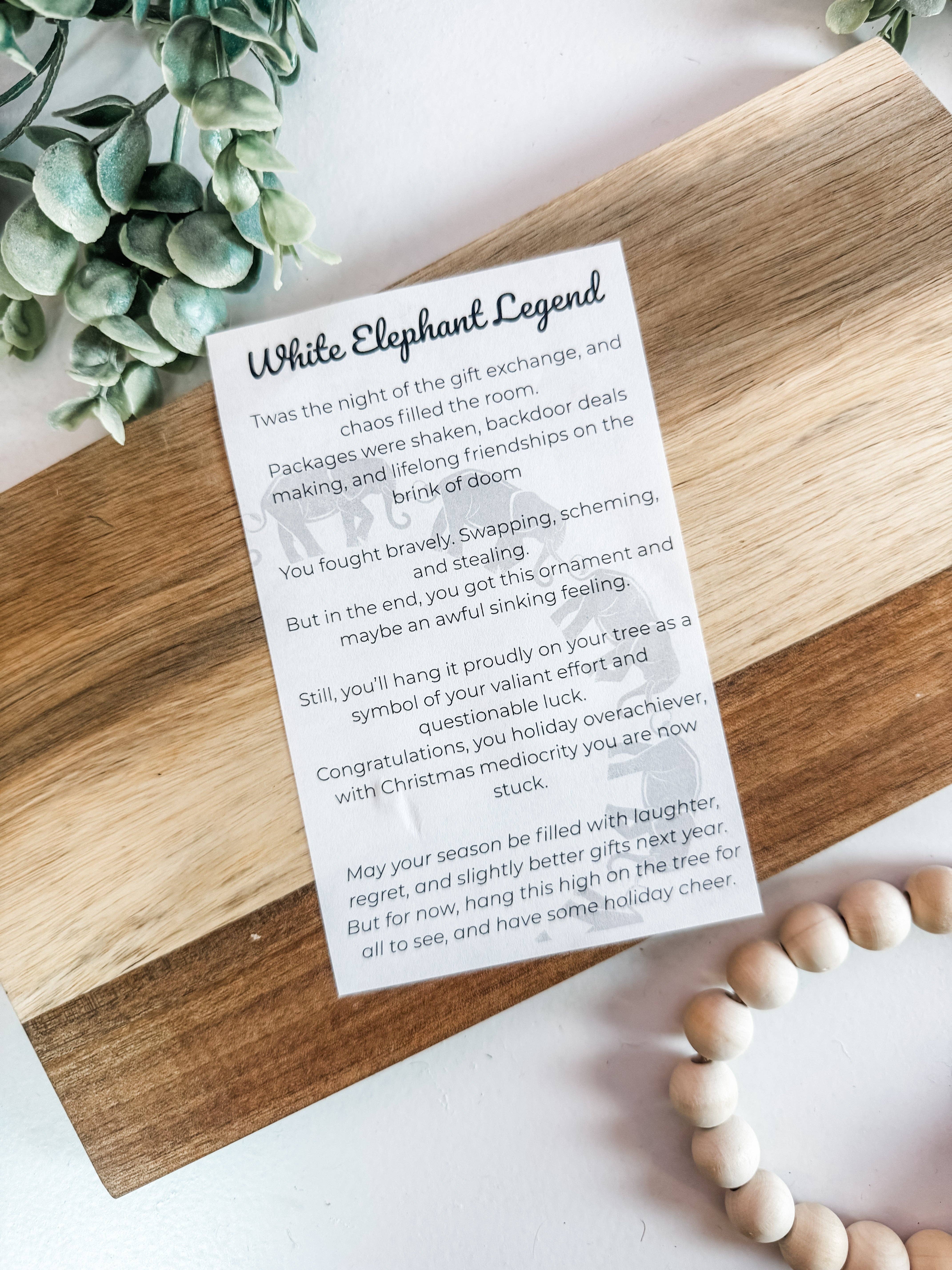 Lumber Revolution - Wholesale Ornament - White Elephant Legend Ornament | Funny Christmas 2025 Gift Exchange Story Ornament2