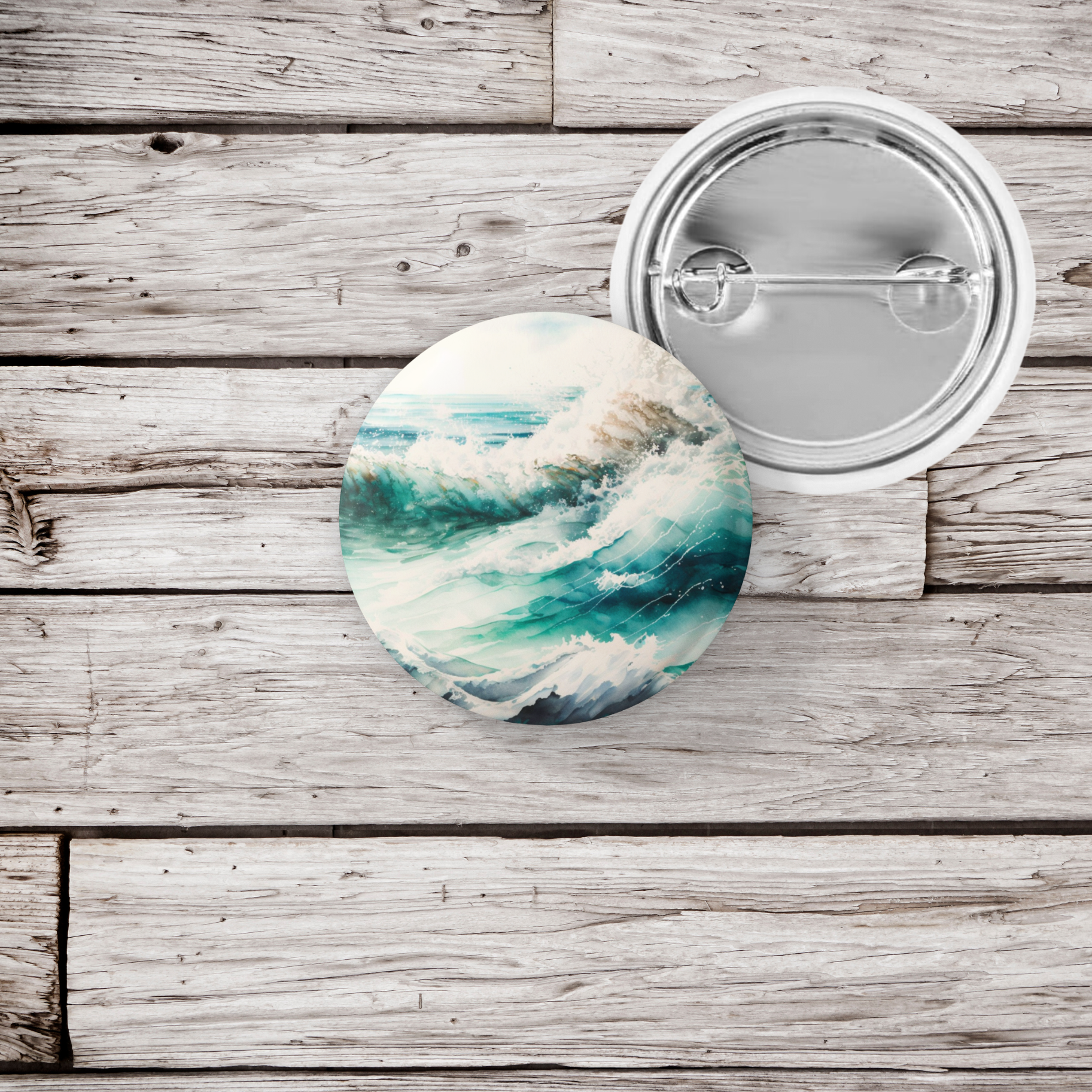 NatureCuts - Wholesale Lapel Pin/Button - Ocean Waves Pin Button, Ocean Keychain, Ocean Magnet0