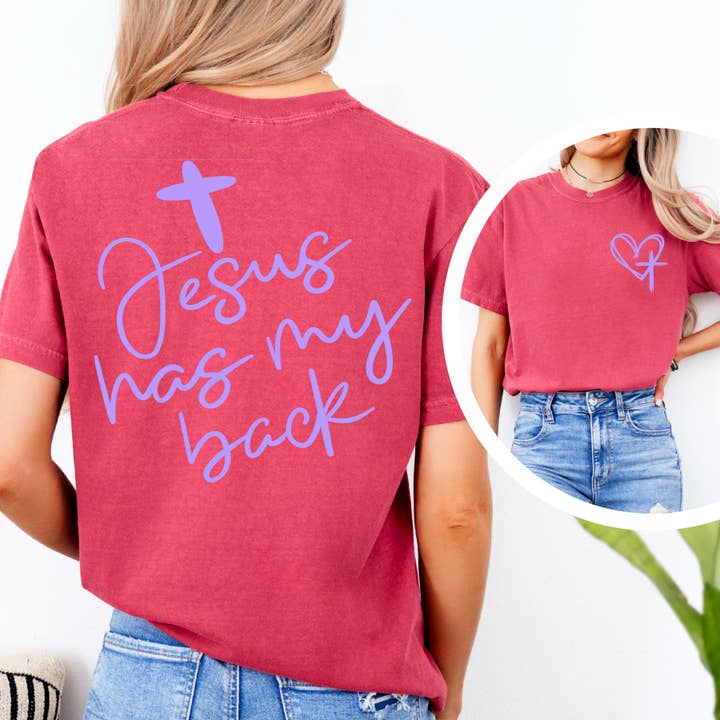 Shoppe SHC - Wholesale T-Shirt (Graphic) - Women's - Jesus Has My Back Graphic Tee | Comfort Colors Â