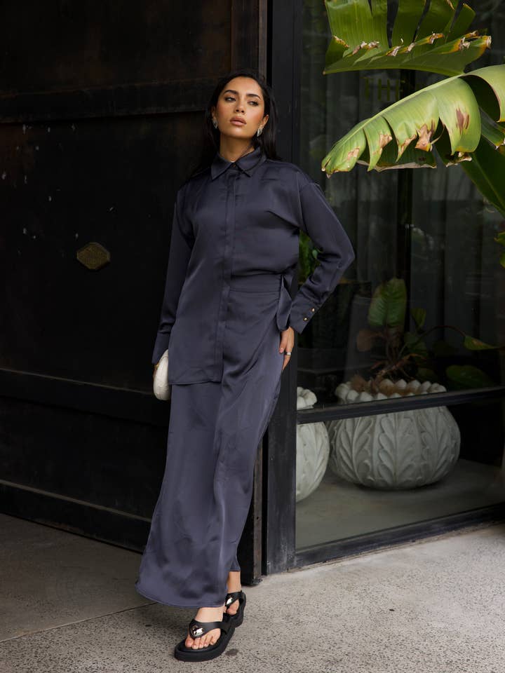 AMORE ESSENTIAL SKIRT - STEEL for wholesale by Mod Squad