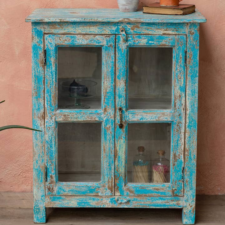 Namaste – wholesale Skåp – Vintage glaserat skåp, turkos