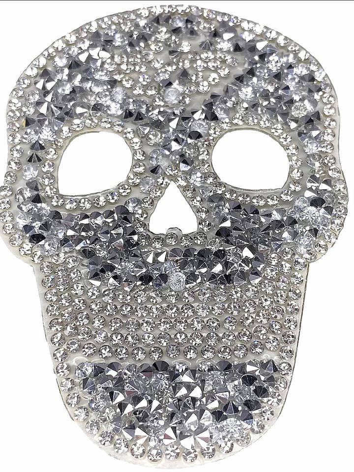 Skull Rhinestone Iron On Patches for wholesale by Scratch Decor