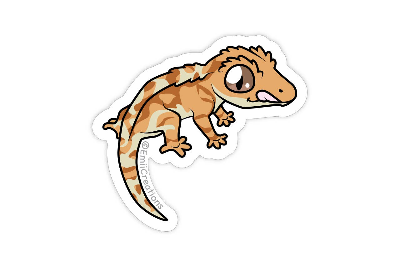 Emii Creations – wholesale Sticker – Cute Reptile Crested Gecko Sticker