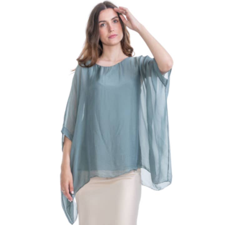 VeraMay - Wholesale Blouse – Women’s - 2780 Khaki One Size Vera May Italian Silk Top