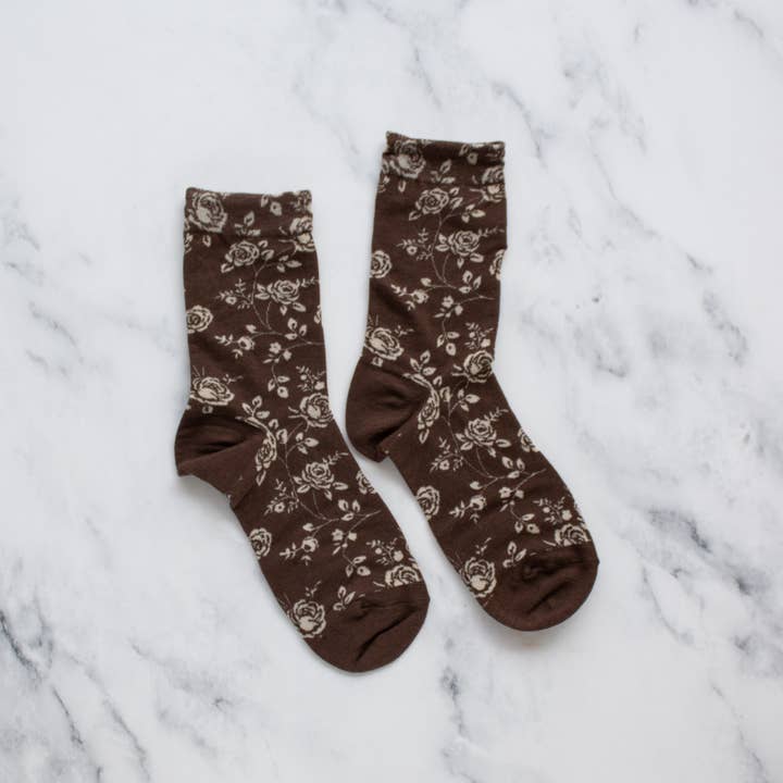 Tiepology - Wholesale Socks - Women's - Antique Rose Garden Casual Socks