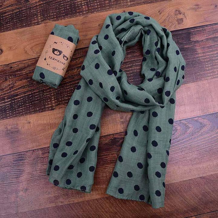 KiddieKickz - Wholesale Scarf - Kids - Children's Printed Dot Cotton and Hemp Warm Scarf3
