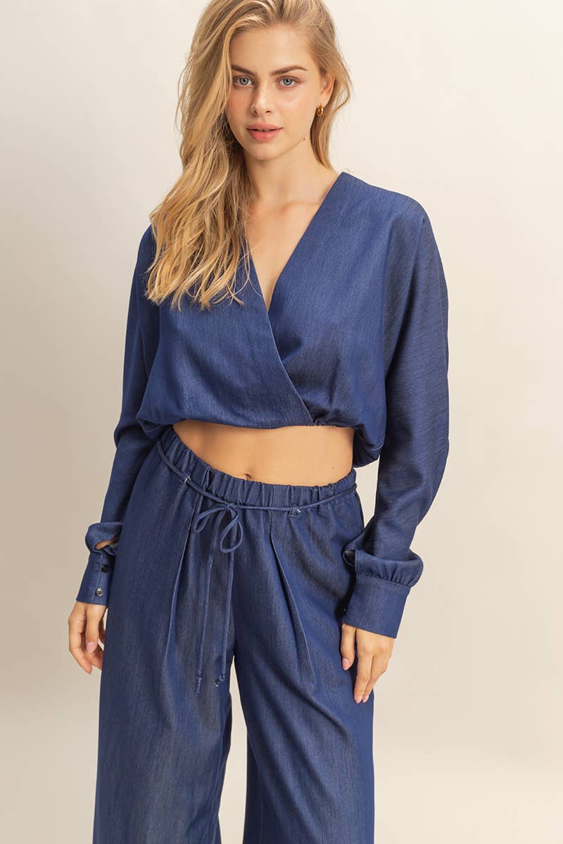 HYFVE – wholesale Top & pants set (NOT Loungewear) – Women's – Wrap Top And Wide-Leg Pants Set7