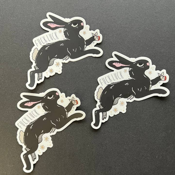 F*** Luck Bunny klistermärke för wholesale av Good bones art