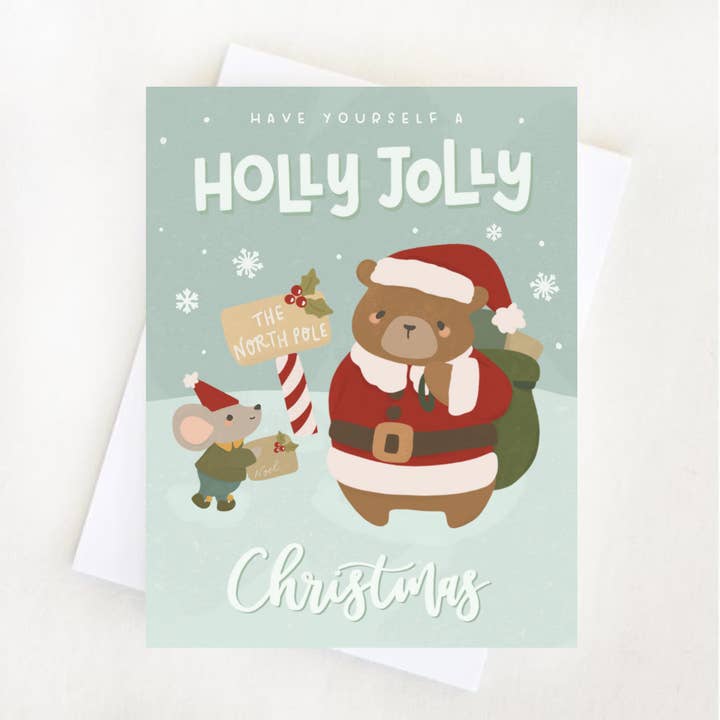 Have A Holly Jolly Christmas Card for wholesale by The Wildflower Bee