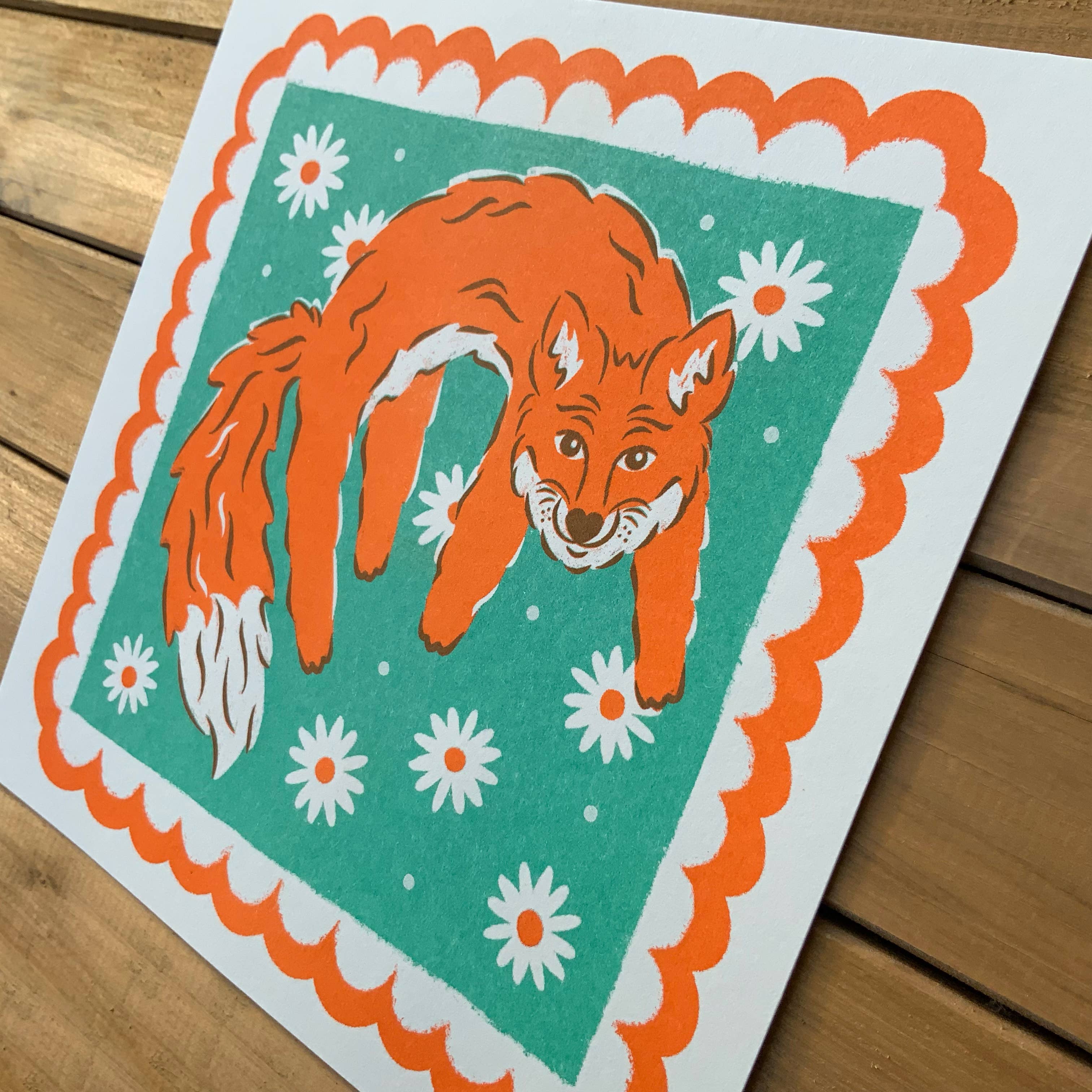 Wildkat Studio - Wholesale Art Print - Fox Risograph Art Print2