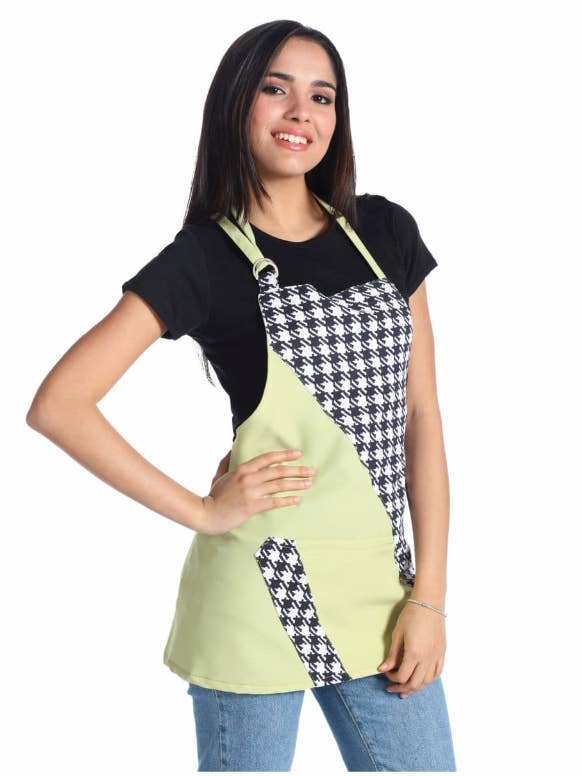 TABLIER DE TRAVAIL STELLA CEDRO PIED DE POULE pour la vente par West Rose abbigliamento professionale