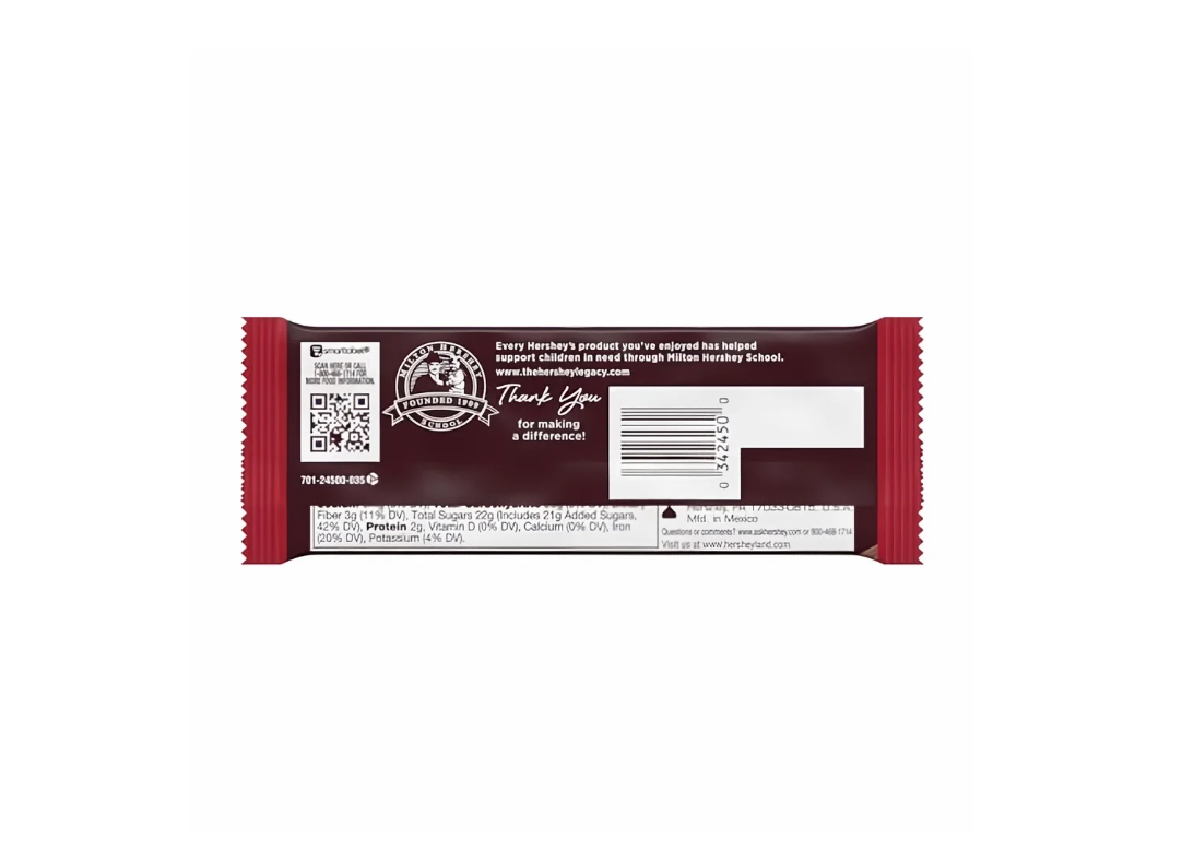 Snacky Candy - Vente Barre chocolatée - Barre de chocolat noir spécial Hershey's 1,45 oz, lot de 362