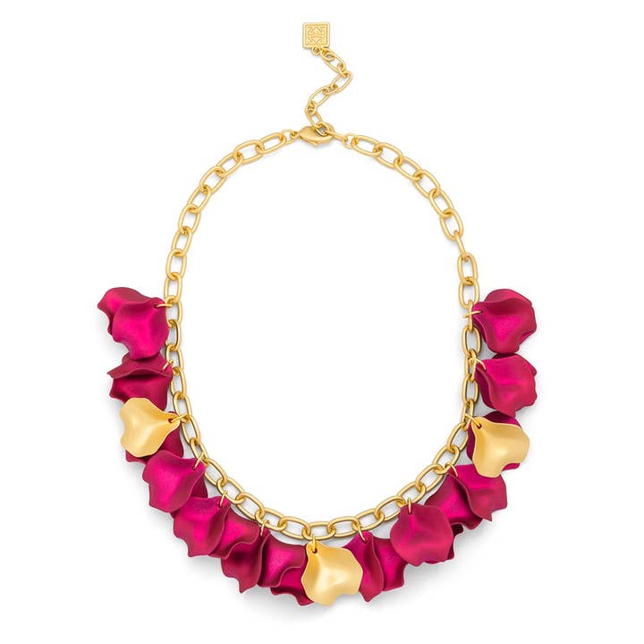 ZENZII Jewelry - Wholesale Link & Chain Necklace - Metallic Resin Petal Collar Link Necklace