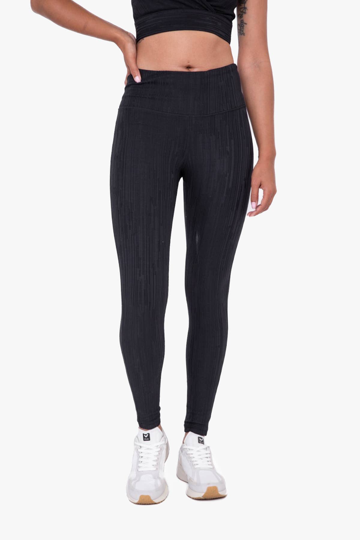 Mono B Black High Waist Foil Pebble Leggings Full Length Activewear Yoga  Pants