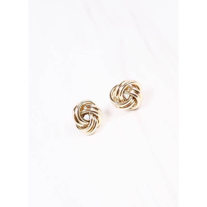 Caroline Hill - Wholesale Stud/Post Earrings - McRobbie Knot Earring GOLD