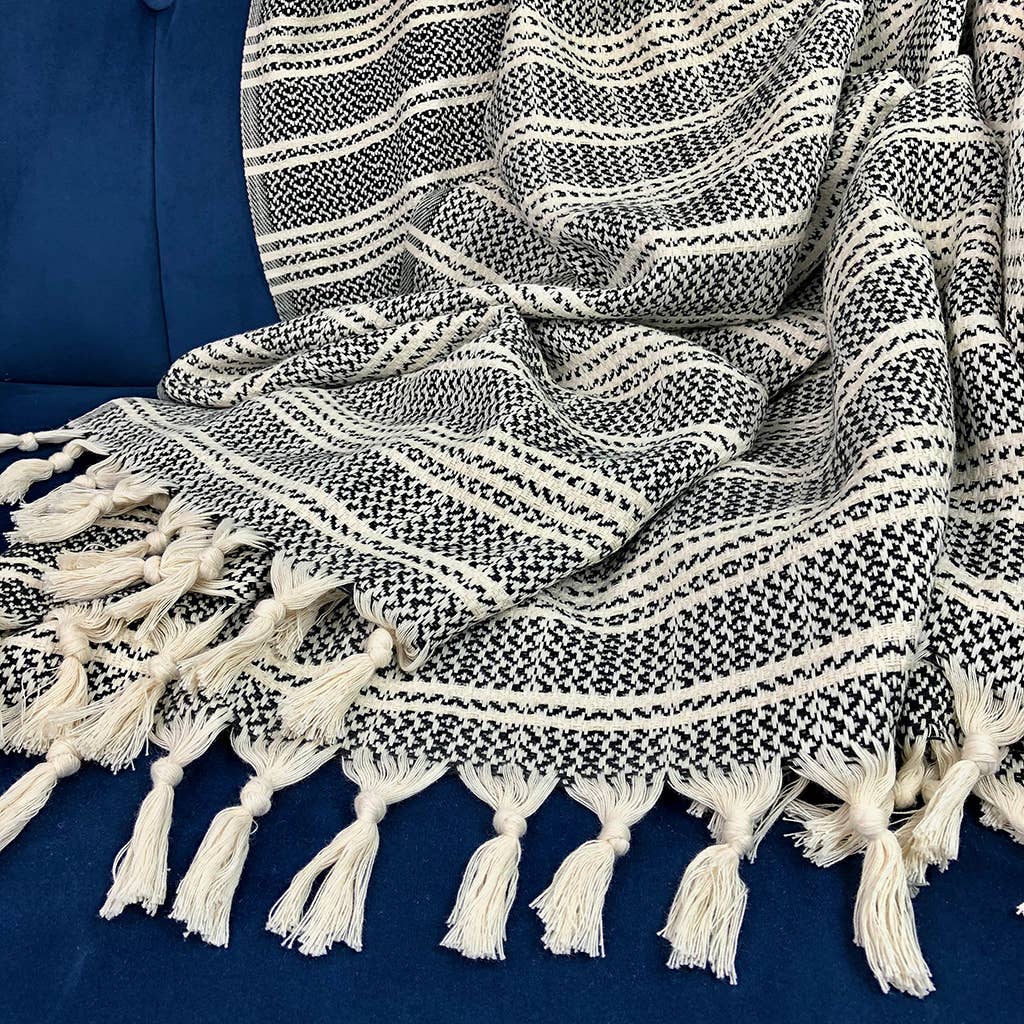 SLATE + SALT - Wholesale Throw Blanket - Woven Stripe Turkish Throw Blanket5
