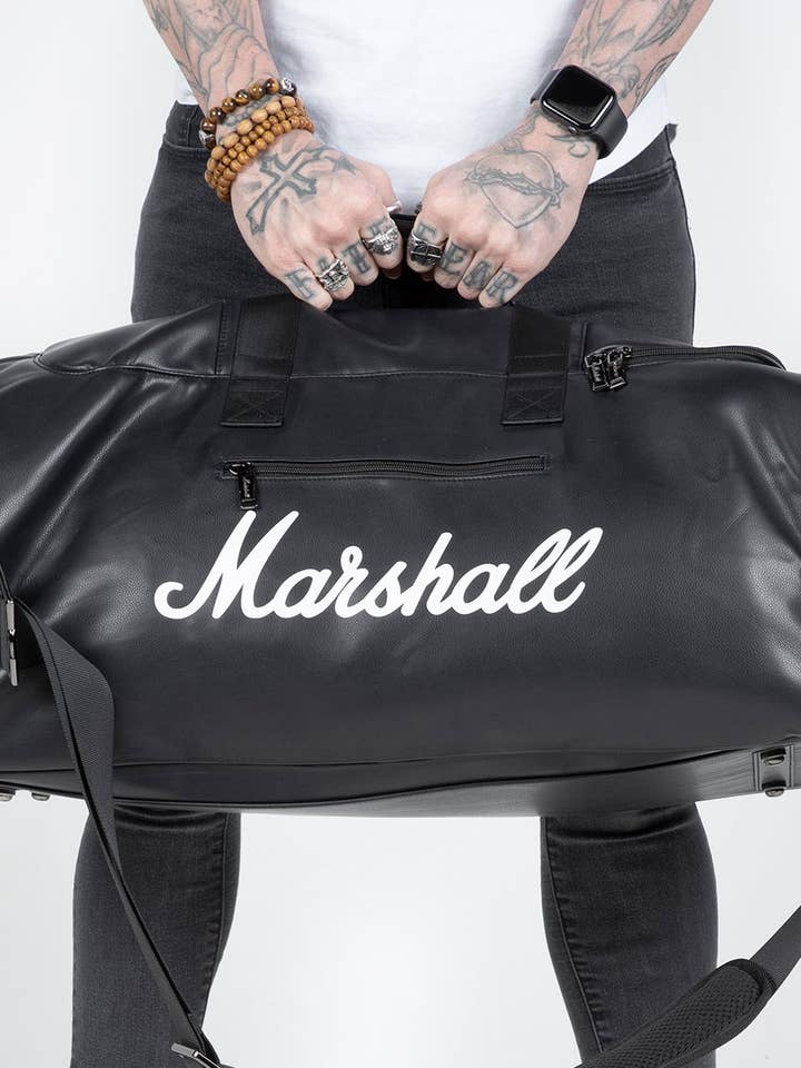 MARSHALL Travel Bag - Uptown Holdall - Black White Logo for wholesale by MARSHALL