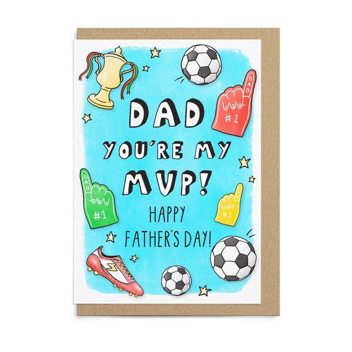 Carte de fête des pères amusante pour papa - Tu es mon MVP pour la vente par Sketchy Print Co